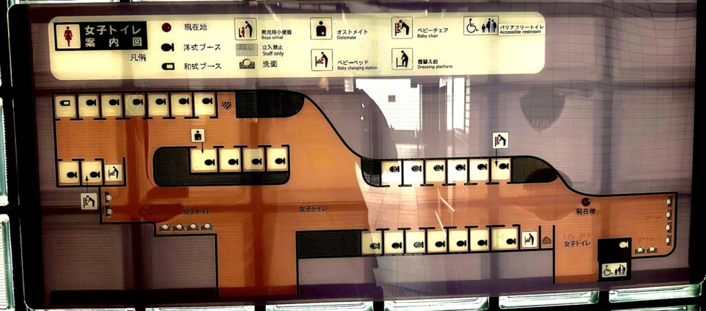 女子側のトイレマップ